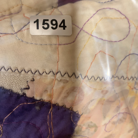 Patchwork Quilted Women Cardigan Jacket Sz L/XL Boho Hippie Cottage Folk Boxy - Picture 12 of 12